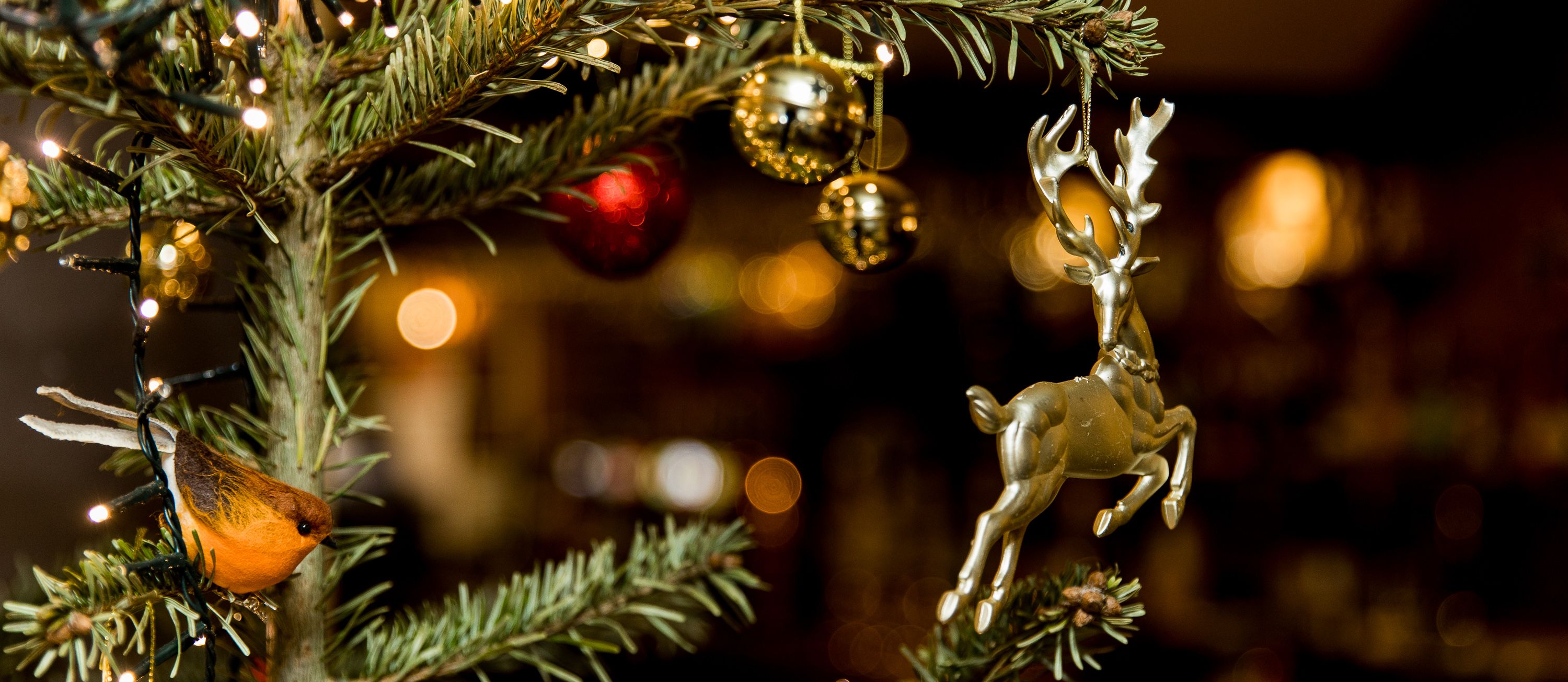 deer decoration in Christmas tree